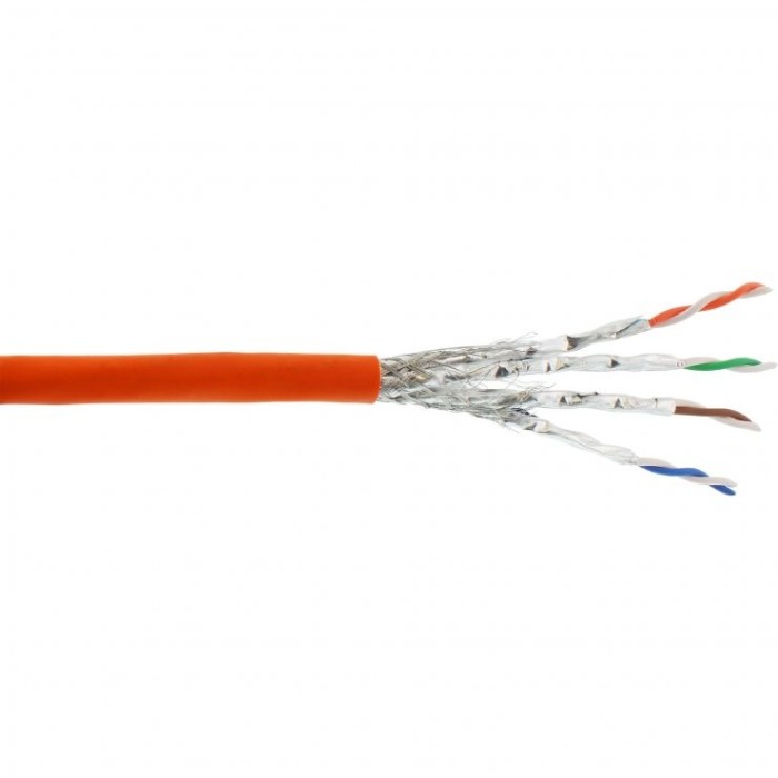 Rola 50m cablu de retea RJ45 Cat.7 S/FTP CCA LSOH Orange, InLine IL70250I