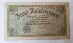 2 Mark 1937 - Bancnota veche Germania nazista - zwei Reichsmark, circulata