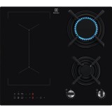 Plita incorporabila Electrolux KDI641723K, Mixta, 2 Arzatoare Gaz, 2 Zone Inductie, Negru