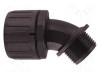 Conector unghi 45&deg; PG exterior poliamidă HelaGuard negru HellermannTyton