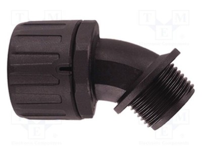Conector unghi 45&amp;deg; PG exterior poliamidă HelaGuard negru HellermannTyton foto