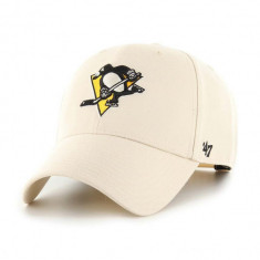 47brand șapcă din amestec de lână NHL Pittsburgh Penguins culoarea bej, cu imprimeu