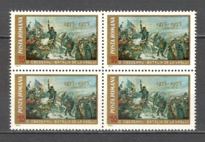 Romania.1975 500 ani batalia de la Vaslui-Pictura bloc 4 YR.583 foto