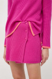 MAX&amp;Co. fusta de lana culoarea roz, mini, drept, Max&amp;Co.