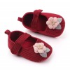 Pantofiori visinii cu floricica roz aplicata (Marime Disponibila: 6-9 luni