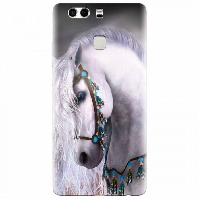 Husa silicon pentru Huawei P9, White Horse