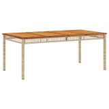 Cumpara ieftin Masa de gradina, bej, 180x90x75 cm, poliratan si lemn acacia