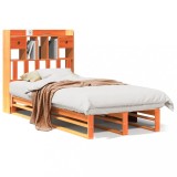 Cumpara ieftin Pat biblioteca fara saltea maro ceruit 75x190 cm lemn masiv pin