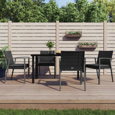 vidaXL Set mobilier de grădină cu perne, 5 piese, poliratan și oțel 3186991 foto