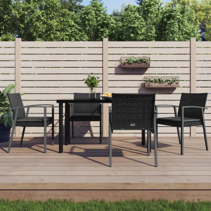 vidaXL Set mobilier de grădină cu perne, 5 piese, poliratan și oțel 3186991