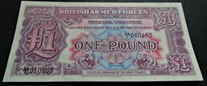 BANCNOTA MILITARA 1 POUND - MAREA BRITANIE, anul 1948 * cod 381 - seria 2 = UNC