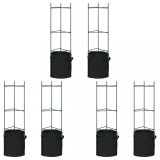 Cumpara ieftin Suport pentru rosii cu saci de plante 6 buc., 116 cm otel si PP