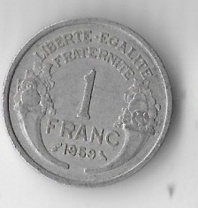 Moneda 1 franc 1959 - Franta foto