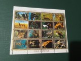 Mini-Coală Ajman - Faună Mondială, Animale Sălbatice, Tigru, Elefant, Urs Panda, Rinocer, 16v - Ștampilate -A333