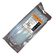Set 100 Coliere Fixare Nylon, 3.6x300 mm, Alb, Colier din Nylon pentru Fixare, Colier de Plastic, Coliere de Plastic, Colier de Unica Folosinta, Soric foto