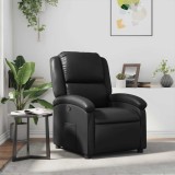 VidaXL Fotoliu rabatabil din piele ecologică neagră 371775