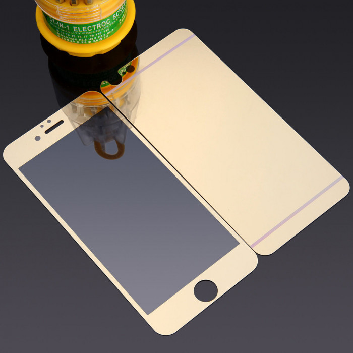 Folie Sticla iPhone 6 iPhone 6s Tuning GOLD Oglinda Fata+Spate Tempered Glass Ecran Display LCD