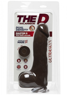 Dildo Realist Master D Ultra Skin Dual Denisty Ciocolata 28 cm foto