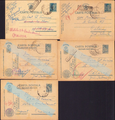 HST Lot 5 cărți poștale ștampila OPM 40 + Compania Poliție 1942 foto