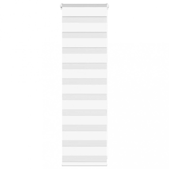 Jaluzea tip zebra alb lățime țesătură 45,9 cm poliester