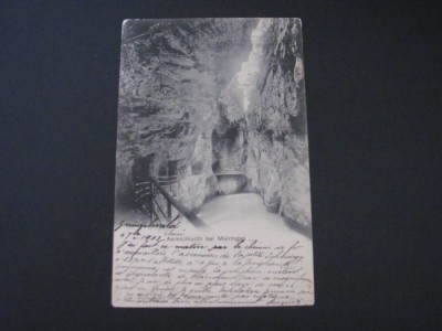 Carte Poștală Vintage Elveția - Berna, Peștera de gheață de l&amp;acirc;ngă Meiringen (cel mai probabil din perioada 1900&amp;ndash;1940) foto