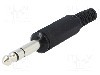 Conector jack, Jack 6,3mm, 3 contacte, tata, LUMBERG - KLS 3 SCHWARZ