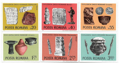 Arheologie daco-romana, 1976 - serie completa, NEOBLITERATA foto