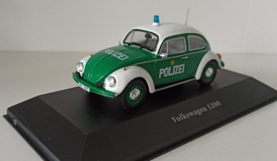 Macheta VW 1200 Beetle Kafer (Broscuta) Politia RFG 1960 - Atlas 1/43 foto