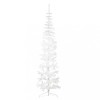 Jumatate brad de Craciun subtire cu suport, alb, 210 cm
