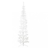 Cumpara ieftin Jumatate brad de Craciun subtire cu suport, alb, 210 cm
