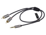 Cablu Jack 3,5mm la RCA 0,5m Aurit