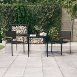 vidaXL Set mobilier de grădină, 3 piese, negru 3099419