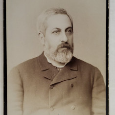 FOTOGRAF FRANZ MANDY , NICOLAE VOINOV (1834- 1899 ) , FOST MINISTRU , FOTOGRAFIE C.D.V. , SFARSITUL SEC. XIX