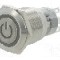 Intrerupator anti-vandalism, ON-ON, &Oslash;19mm, ONPOW - LAS1-AGQ-11ZET/G/24V/S