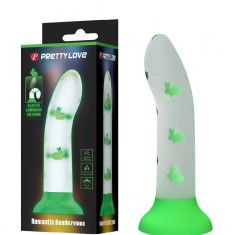 Dildo Romantic Randezvous, Luminous Silicone, Verde, 17 cm