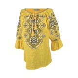 Bluza tip ie traditionala dama ML09, galben , marimea 3XL