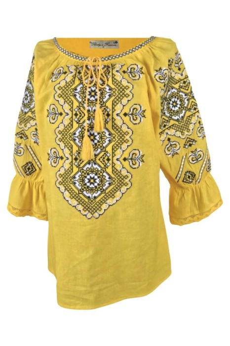 Bluza tip ie traditionala dama ML09, galben , marimea XL