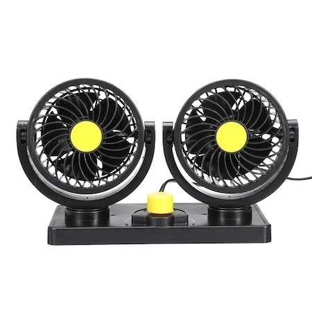 Ventilator Auto Dublu, 10W, 2 Trepte de Viteza, Rotire 360&Acirc;&deg;, Silentios Q-FS303