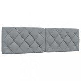 Gossi perna tablie de pat, gri deschis, 180 cm, material textil