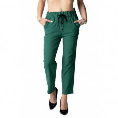 Pantaloni Dama Savannah Cu Elastic In Talie, Verzi