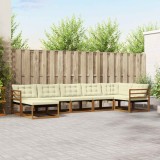 Cumpara ieftin Set de canapele de exterior 7 buc. 7-Locuri Natural si Crem