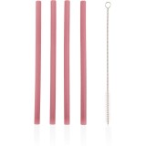 Zopa Silicone Straw pai din silicon + perie de par 6 m+ Old Pink 4 buc