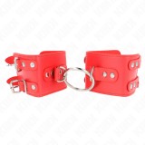 KINK - FIXED WRIST RESTRAINTS WITH RING AND STUDS ADJUSTABLE RED 17-22 CM X 6.5 CM, KINK WRIST RESTRAINT