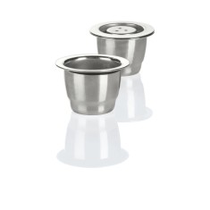 Set 2 capsule de cafea reutilizabile ERNESTO, din otel inoxidabil