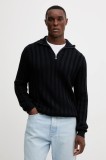Armani Exchange pulover din amestec de l&acirc;nă culoarea bleumarin, cu turtleneck, XM001332 AF13776