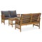 Gossi set mobilier de gradina cu perne, 3 piese, lemn masiv de acacia