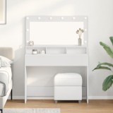 vidaXL Masă de toaletă cu lumini LED, alb, 100x41x135 cm