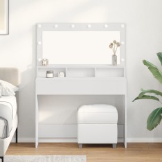 vidaXL Masă de toaletă cu raft Alb 100 x 41 x 135 cm Lemn compozit