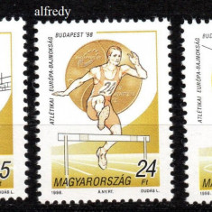 UNGARIA 1998, Sport, Campionatul European de Atletism, serie neuzată, MNH