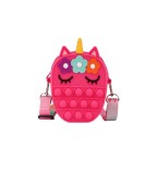 Jucărie Interactivă Antistres Tip Geantă Pop It Unicorn 13.5 x 8.5 x 4 cm, Fuchsia